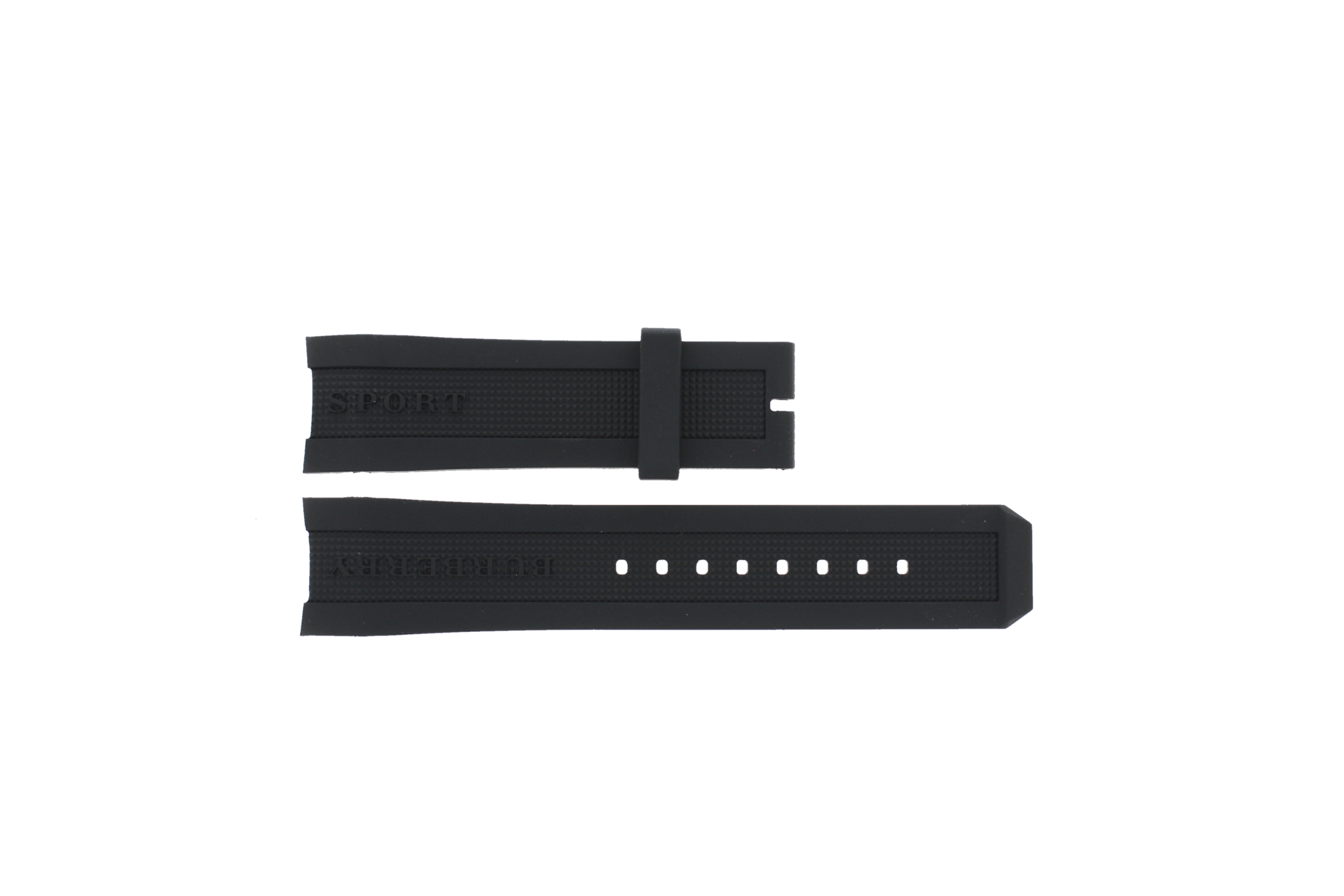 Horlogeband Burberry BU7720 / BU7724 Rubber Zwart 24mm afbeelding