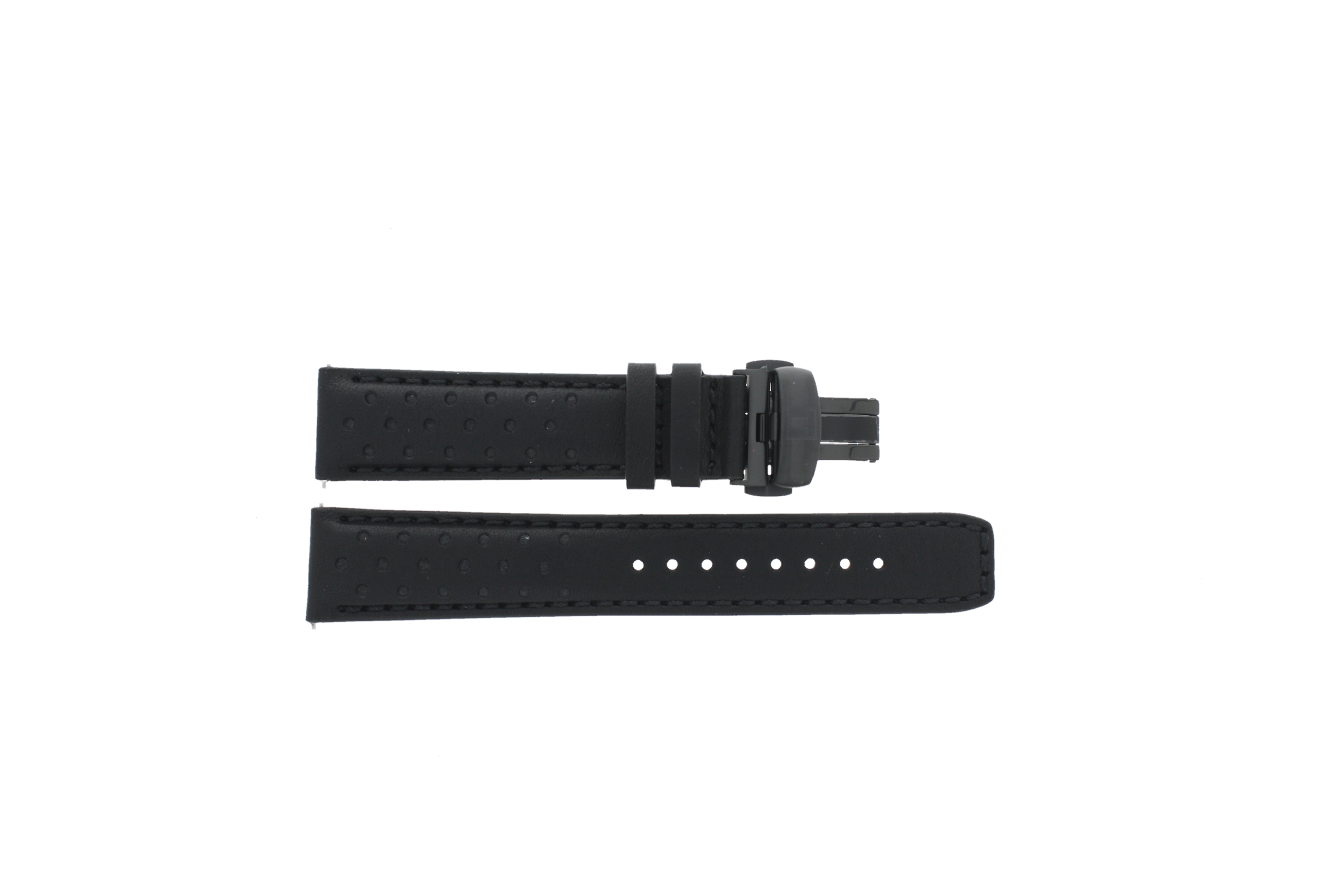 Horlogeband Tissot T600046571 / T1314303605200A Leder Zwart 20mm afbeelding