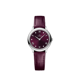 Horlogeband Omega 032Z016943 / 43413286061001 / De Ville Krokodillenleer Bordeaux 13mm