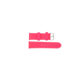 Horlogeband Davis B0262 / Fluor Leder Roze 24mm