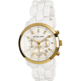 Horlogeband (Band + Kastcombinatie) Michael Kors MK5218 Kunststof/Plastic Wit 22mm