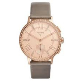 Horlogeband Fossil S221346 Leder Grijs 22mm