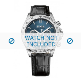 Horlogeband Hugo Boss HB-243-1-14-2766 / 1513176 / 1513178 / 1513177 Leder Zwart 22mm