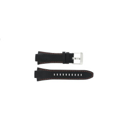 Horlogeband Seiko 7T62-0ED0 / H023 00C0 / SNJ007P Leder Zwart 15mm