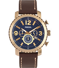 Horlogeband Fossil BQ2102 Leder Bruin 24mm