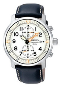 Horlogeband Seiko SNN227P1 / 7T94-0BJ0 Leder Zwart 22mm