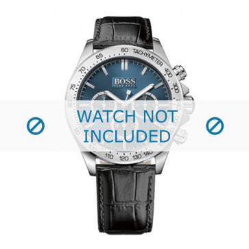 Horlogeband Hugo Boss HB-243-1-14-2766 / 1513176 / 1513178 / 1513177 Leder Zwart 22mm