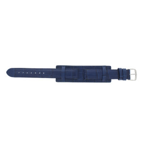 Horlogeband Universeel 61325.55.18 Onderliggend Leder Blauw 18mm