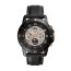 Fossil horlogeband ME3138 Leder Zwart 22mm + zwart stiksel