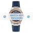 Guess horlogeband W0289L1 Leder Blauw + wit stiksel